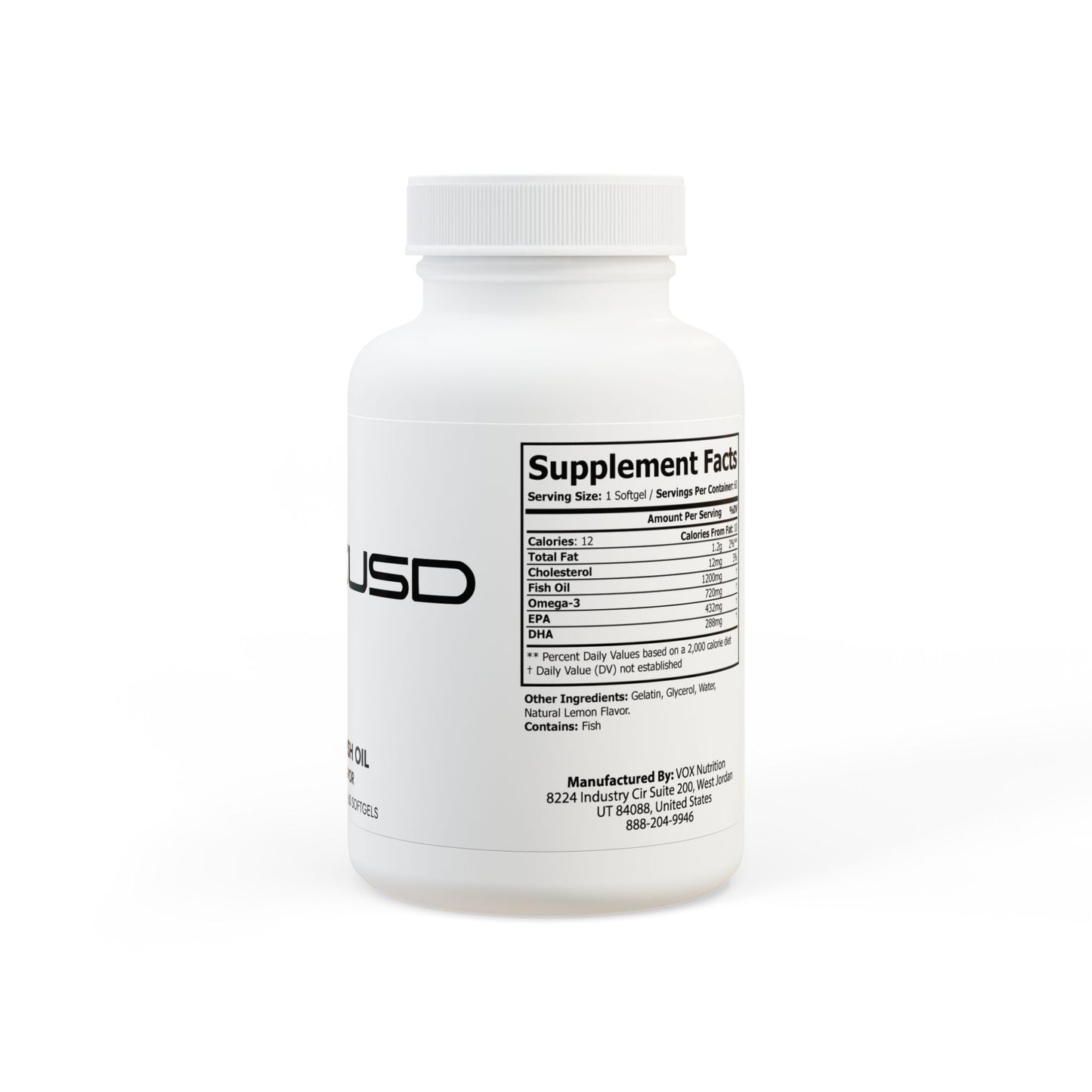 Omega 3 Fish Oil Supplement (60 Softgels)