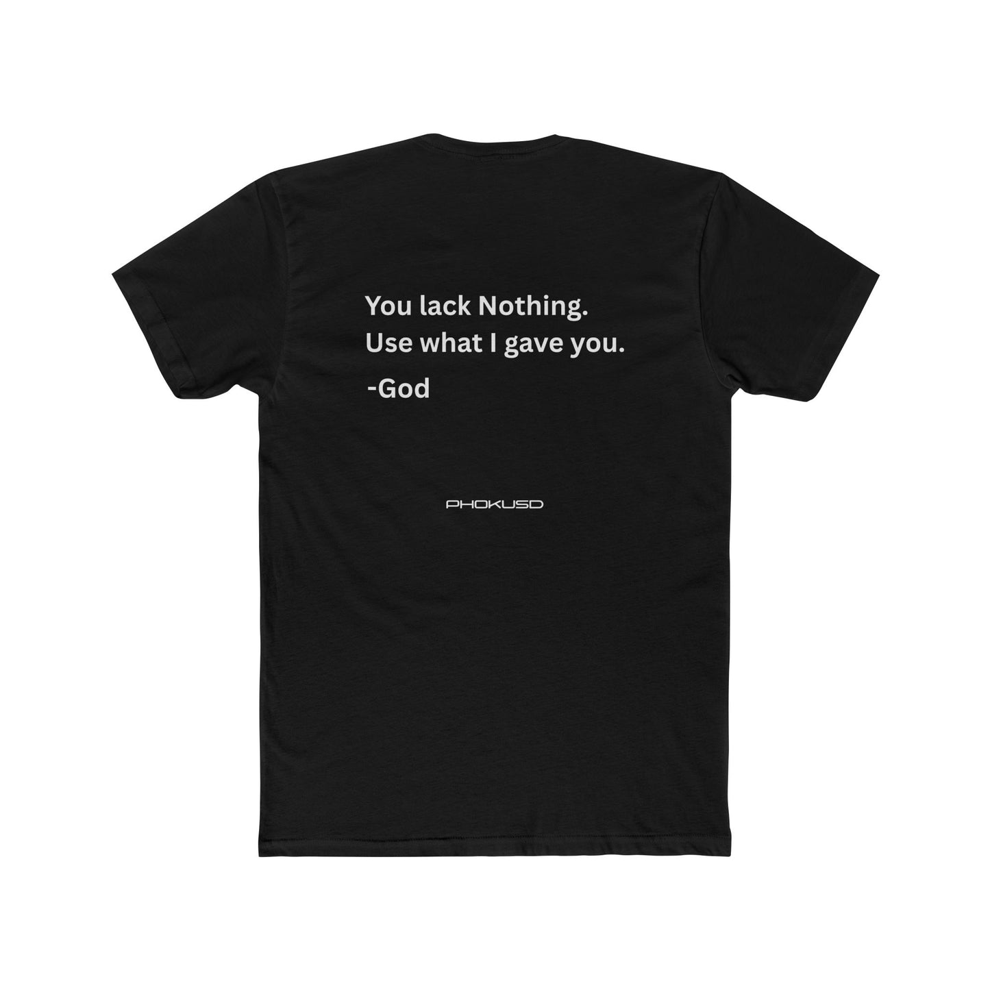 Motivational Men's Cotton Tee - 'You Lack Nothing'