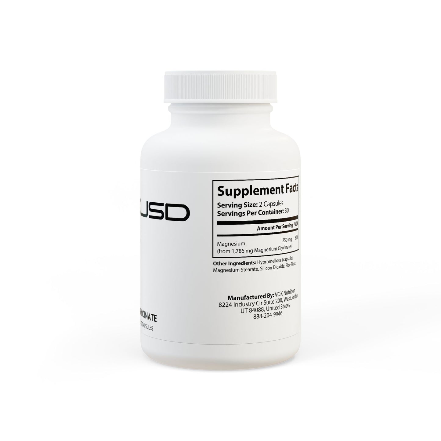 Magnesium Glycinate Supplement (60 Capsules)