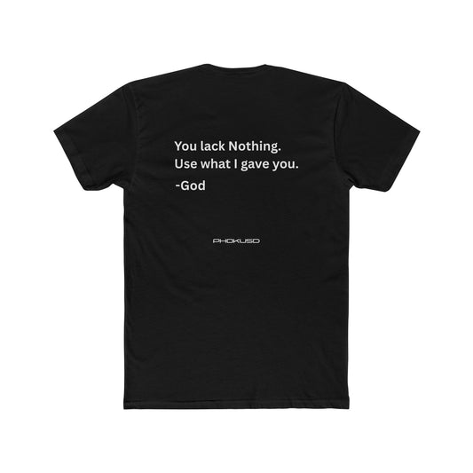 Motivational Men's Cotton Tee - 'You Lack Nothing'